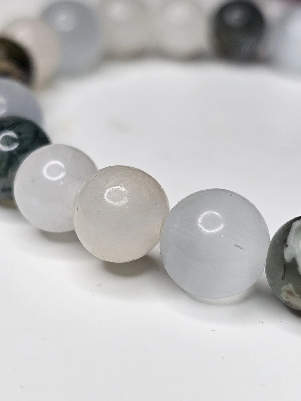 Multicolor Pastel Beaded Bracelet with Clear Quartz Accent